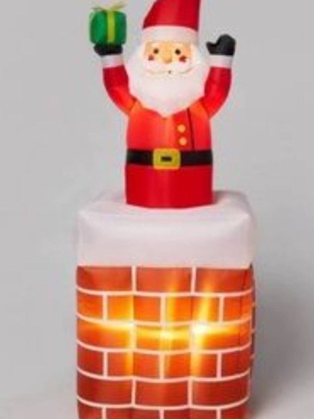 Holiday Santa Chimney Light Blow Up Yard 5ft Tall Decoration - Red and White